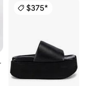 Paloma Barcelo Black Leather Slide Sandals